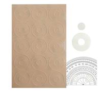 Non Slip Ruler Grip Points - Transparent Glue Rings Ruler Stickers | 30 Pieces Clear Ruler Traction Grips for Quilting, Sewing, Measuring Tools That Provide Precise Layout, Stable Measurement and Slip