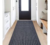 Non-Slip Runner Rug Washable TPR Backed Dirt Trapper Mat for Hallway Kitchen & Entryway - 80x400 cm Grey Carpet for High Traffic Areas Laundry Room & More