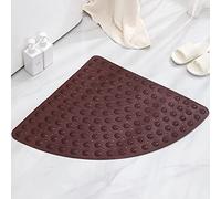 Non slip Sector Corner Shower Mat Quadrant Bath Anti Bacterial Suction for Tub Purple 80x80cm White