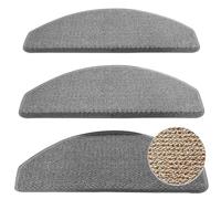Non-Slip Self-Adhesive Stair Mats Soft Carpet Runners with Bullnose Washable Stair Protectors Durable Peel and Stick Treads for Safe Steps