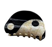 Non-Slip Semicircle Tai Chi Hair Claw Clips Retro Acetate Yin Yang Barrettes Strong Hold Hair Jaw Clip Hair Clamps