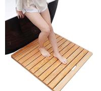 Non Slip Shower Bathtub Mat, Wooden Duckboard Bath Rectangular Mat, Slatted Drainage Matt - 30 40 50 60 70 80 90 100 110 120cm(100x50cm/39x20in)