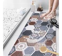 Non-Slip Shower Mat, 100 x 40 cm, Soft Comfort Bath Mat with Drainage Holes, PVC Loofah Massage Bath Mat for Bathtub, Shower and Wet Areas, Quick Drying, Non-Slip Mat Shower