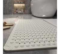 Non-Slip Shower Mat for Bathtub, Suction Cup Bath Mat, Anti-Slip Shower Mat for Seniors, White 38 * 70 cm, Safe Bathroom Accessory for Elderly and Kids