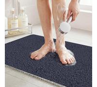 Non Slip Shower Mats 40x60CM, PVC Loofah Bath Mat for Inside Shower, Quick Dry Soft Bath Mat for Bathroom Floor, Shower Slip Mat for adults, Washable & Mould Resistant, Blue