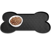 Non-slip silicone dog bowl mat, thicker pet placemat, waterproof pet tray to prevent food from spilling and water from getting dirty to the floor, raised edges, suitable for small and medium-sized do