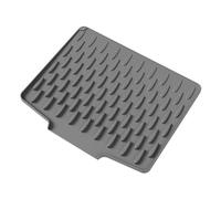 Non Slip Silicone Drying Mat with Fast Air Circulation and Elevated Drainage, Heat Resistant Kitchen Mat for Protecting Workspace and Dishware (Shallow gray)