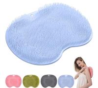 Non-slip silicone massage pad, non-slip back massage pad, foot cleaning brush massager with suction cup silicone, foot and back scrubber, soothing and relaxing massage pad (blue)