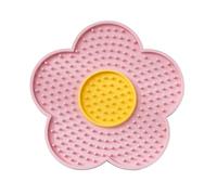 Non-Slip Silicone Pet Licking Mat Slow Feeder Anti-Gulping Food Pad with Suction Cups Washable Pet Feeding Bowl for Dogs Cats Bathing Feeding Pink
