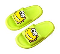 Non Slip Size 1 Slippers Dinosaur Children Slippers Cute Cartoon Beach Slippers for Kids Non Slip Boys Girls Summer Shoes Big Slippers Girls (Green, 13 Little Child)