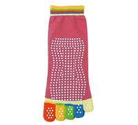 Non-Slip Skid Pilates Yoga Socks Anti-Slip Full Toe with Grips Cotton, Pink