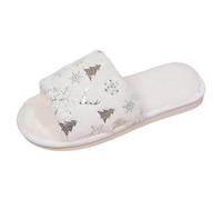 Non Slip Slippers Women, House Slippers Ladies' Warm Comfortable Slip On Home Soft Autumn and Winter Soft Plush Comfortable Cotton Shoes Women's Slipper Cloud Sliders Women UK (White,4)