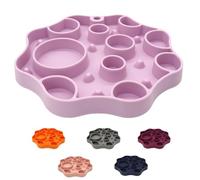 Non-Slip Slow Feeder Pet Bowl - Anti-Choking Feeding Bowl with Suction Cups for Dogs & Cats, Promotes Healthy Digestion (Purple, Bubble)
