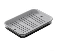 Non-Slip Small Animal Toilet Tray Black or White(black L) | Fits small cages, 29.5cm length, grid keeps paws dry, easy rinse, black or white option
