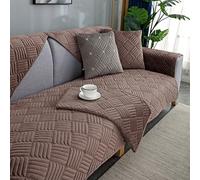 Non-Slip Sofa Cover Soft & Thick Couch Protector for 1/2/3/4 Seater Winter-Ready Corner Sofa Slipcover (Coffee 110x110cm 1 Piece)
