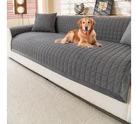 Non-Slip Sofa Cover Thick Soft Washable Couch Blanket for 2-4 Seater Corner Sofa Protector Cat & Dog Scratch Shield Living Room Throw (Dark Grey 70x210cm)