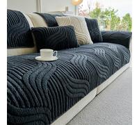 Non Slip Sofa Covers, Cotton Sofa Slipcover for L-shaped/U-shaped/loveseats/armchairs,throw blanket for Dogs and Cats Dark Grey 110 * 160cm