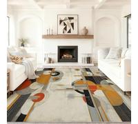 Non-slip Soft Accent Carpet Area Rugs - Multicolor Washable Living Room Rug,Abstract Geometric Modern Floor Carpet for Living Room Bedroom Home Office Dining Room Kitchen 90 x 150 cm