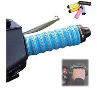 Non-Slip Soft Silicone Grip Tape for Motorcycle Handlebars, Anti-Slip Handlebar Grips with Air Vent Holes, for Motorcycle And Electric Scooter Grips, Wrap-Around Motorcycles Grip (Blue,1 PC)