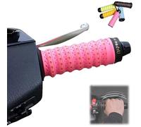 Non-Slip Soft Silicone Grip Tape for Motorcycle Handlebars, Anti-Slip Handlebar Grips with Air Vent Holes, for Motorcycle And Electric Scooter Grips, Wrap-Around Motorcycles Grip (Pink,2PCS)