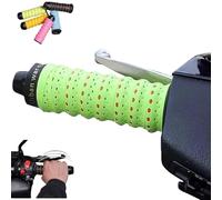 Non-Slip Soft Silicone Grip Tape for Motorcycle Handlebars, Anti-Slip Handlebar Grips with Air Vent Holes, for Motorcycle And Electric Scooter Grips, Wrap-Around Motorcycles Grip (Green,1 PC)