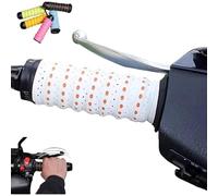 Non-Slip Soft Silicone Grip Tape for Motorcycle Handlebars, Anti-Slip Handlebar Grips with Air Vent Holes, for Motorcycle And Electric Scooter Grips, Wrap-Around Motorcycles Grip (White,2PCS)