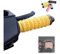 Non-Slip Soft Silicone Grip Tape for Motorcycle Handlebars, Anti-Slip Handlebar Grips with Air Vent Holes, for Motorcycle And Electric Scooter Grips, Wrap-Around Motorcycles Grip (Yellow,2PCS)