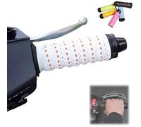 Non-Slip Soft Silicone Grip Tape for Motorcycle Handlebars, Anti-Slip Handlebar Grips with Air Vent Holes, for Motorcycle And Electric Scooter Grips, Wrap-Around Motorcycles Grip (White,1 PC)