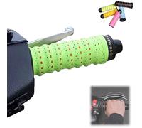 Non-Slip Soft Silicone Grip Tape for Motorcycle Handlebars, Anti-Slip Handlebar Grips with Air Vent Holes, for Motorcycle And Electric Scooter Grips, Wrap-Around Motorcycles Grip (Green,2PCS)