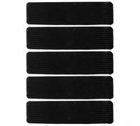 Non-Slip Solid Wood Stair Treads Carpet Protectors, Washable Acetate Fibre Runners for Home Safety, Silent Anti-Scratch Floor Mats, Village Style, 76x20cm(5PCS-Dark gray)