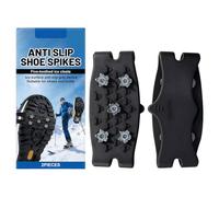 Non-Slip Spikes Smooth Ice Ice Shoe Spikes, Ice Shoe Claws with 5 Teeth, Universal Non-Slip Gripper Spikes, Anti-Slip Spikes for Overlay, Ice Grips for Shoes, Boots (Rose Gold #5, One Size)