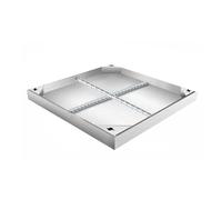 Non-Slip Square Gulley Grid Drain Cover Grate with Base, Durable Recessed Manhole Cover for Sidewalks and Lawns