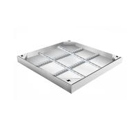 Non-Slip Square Gulley Grid Drain Cover Grate with Base, Durable Recessed Manhole Cover for Sidewalks and Lawns