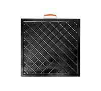 Non-Slip Stackable Rubber Crane Outrigger Pad, Customizable Trailer Jack Pad, 11.8x11.8x2in, Textured Surface for Crane & Wrecker, Black (Style B) - Small Medium Large