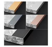 Non-Slip Stair Edge Protector, Aluminum Alloy Stair Nosing Edge Trim Step Nose Edging Nosings, Waterproof, For Indoor Outdoor Steps/Corners(Black,W 70mm)
