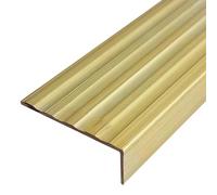 Non-Slip Stair Edge Protector Solid Brass, L Molding Stair Nosing Strips for Stair Step Exterior, Floor Transition Strip Edge Guard for Tile/Wood(48x17.5mm(1 7/8" x3/4"))