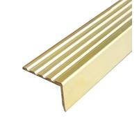 Non-Slip Stair Edge Protector Solid Brass, L Molding Stair Nosing Strips for Stair Step Exterior, Floor Transition Strip Edge Guard for Tile/Wood(28x18mm(1 1/8" x3/4"))