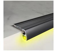 Non-Slip Stair Edge Protector with LED Channel, Fluted Rubber Tread Cover for Enhanced Safety in Homes, Hotels, Restaurants