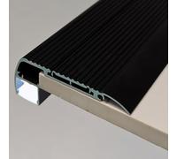Non Slip Stair Edge Trim Led Channel Black, Commercial Home Metal Stair Nose Molding for Tile & Concrete Step, Heavy Duty Stairways Nosing Strip(1 pack,L 90 cm)