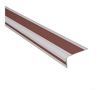 Non-Slip Stair for Edge Protector 2M Pack - PVC Rubber Step Trim for Safe Steps, Grooved for Enhanced Traction, Indoor Outdoor Use,(Coffee)