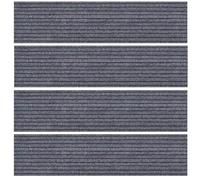 Non-Slip Stair Mat Set of 4 - Grey 25x100cm, Soft Carpet Stair Treads for Kids & Seniors, Quiet and Safe Stair Rug, Anti-Slip Stair Runner, Perfect for Home Use