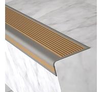Non-Slip Stair Nose Protection Strip - Flexible Rubber Edge Guard Waterproof Safety Transition Tape for Indoor Stairs - Anti-Slip Safety Solution