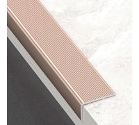 Non-Slip Stair Nosing - 3 Pack Aluminium Stair Edge Trim Indoor/Outdoor Step Protector Metal Corner Trim Transition Strip Purple Gold (7cm x 3cm x 0.9m)