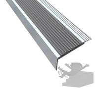 Non-Slip Stair Nosing, 39" Aluminium Indoor Outdoor Stair Edge Protector for Step Edging, Transition Strip, Metal Corner Trim(Grey,W7cmxH3cm)