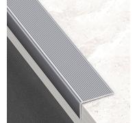Non-Slip Stair Nosing, 3pcs*0.9m - Aluminium Stair Edge Trim, Indoor & Outdoor Stair Edge Protector For Step Edge Protector, Stair Edging, Transition Strip, Metal Corner Trim(Iron Gray,3cmx2cmx0.9m)