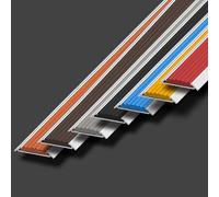 Non-slip Stair Nosing Aluminium Rubber Stair Treads Self-Adhesive Anti-Slip Stair Edge Protector Trim for Indoor Outdoor Steps Reducer Flute Threshold Ramps(Gray,135cm/4.43ft)