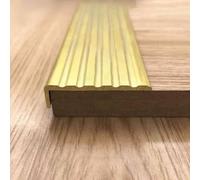Non-Slip Stair Nosing Profile, Stair Nosing Brass Stair Edge Protector Solid Brass, 1m Long L Shaped Floor Transition Strip, for Home/Loft/Farm/Office(4x1cm(1 5/8"x3/8"))