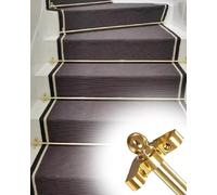 Non Slip Stair Runner Rods Set with Spherical Finial for Secure Floor Covering in Residential Areas