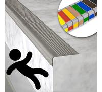 Non-Slip Stair Step Transition Strip, Self-Adhesive Rubber Stair Edge Protector, Waterproof Fire Retardant Nosing Guard Strip - Safety Corner Edge Guard