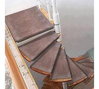Non Slip Stair Tread for Curved Spiral Stairs Left/Right Turning Cushioned Carpet Mat Self Adhesive Step Protection Rug Rotating Stair Pad Cover 1 Piece